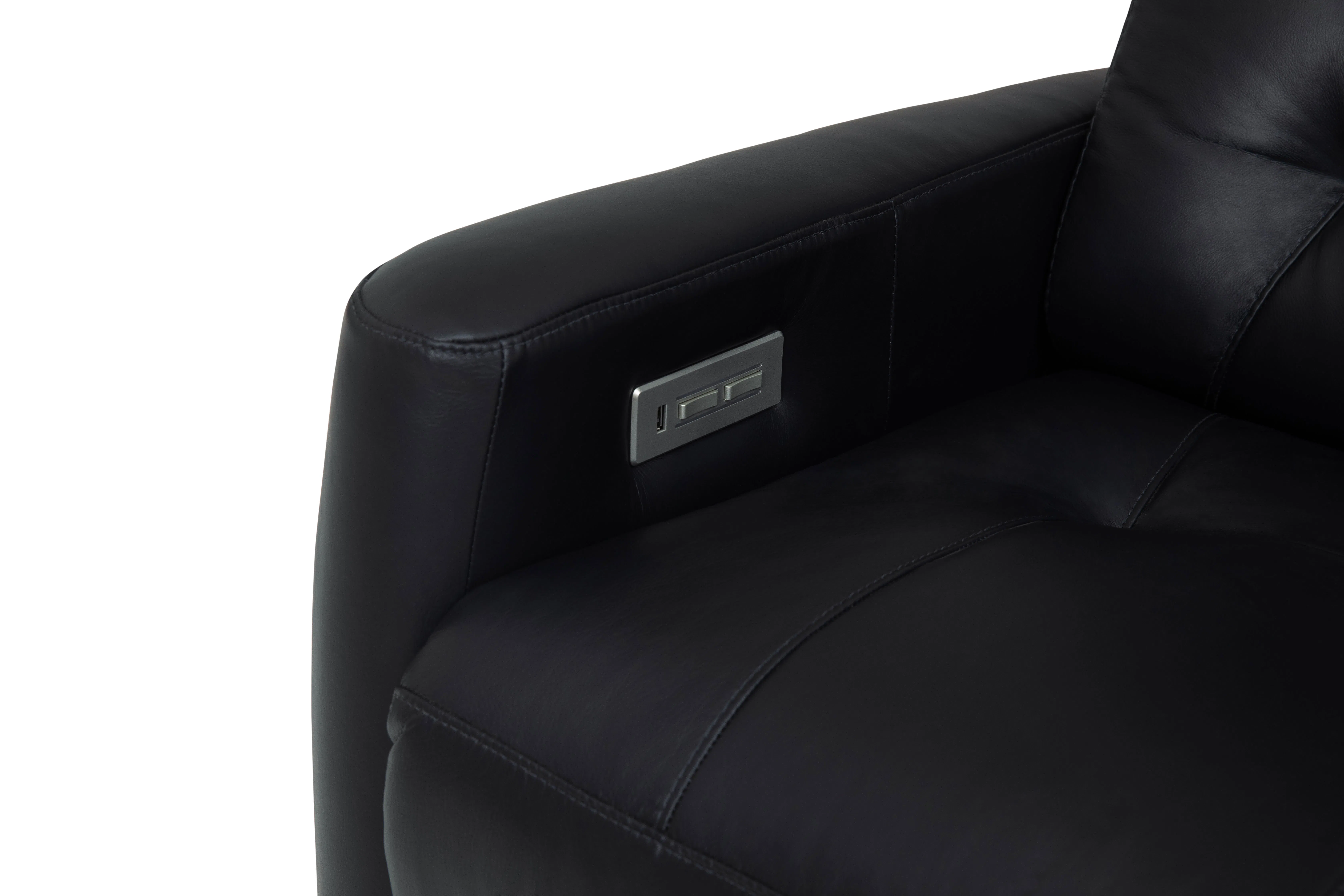 Baltic II Black Leather Swivel Glider Power w/Power Headrest (In Stock) 14 Baltic II Black Leather Swivel Glider Power w/Power Headrest (In Stock)