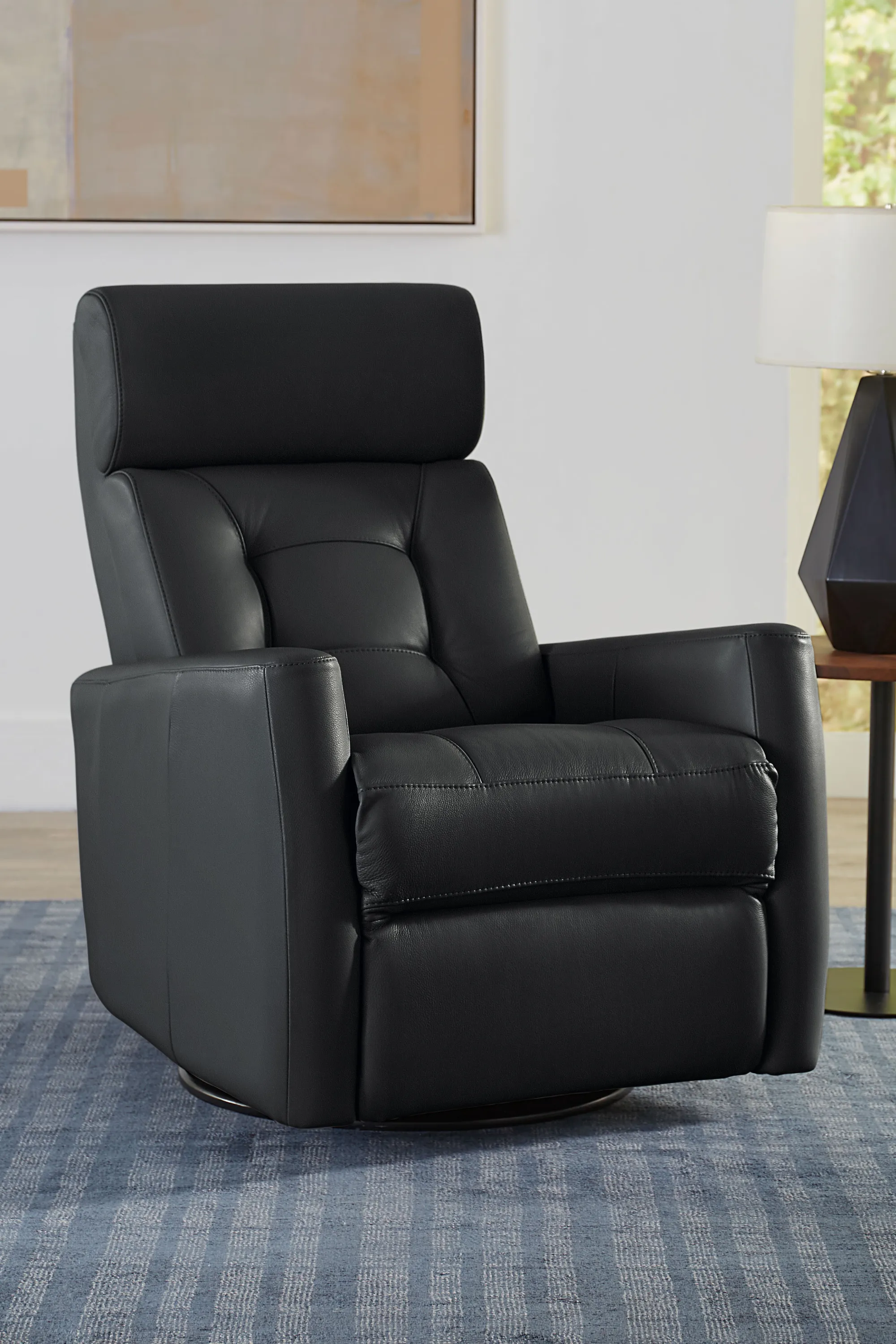 Baltic II Black Leather Swivel Glider Power w/Power Headrest (In Stock) 3 Baltic II Black Leather Swivel Glider Power w/Power Headrest (In Stock)