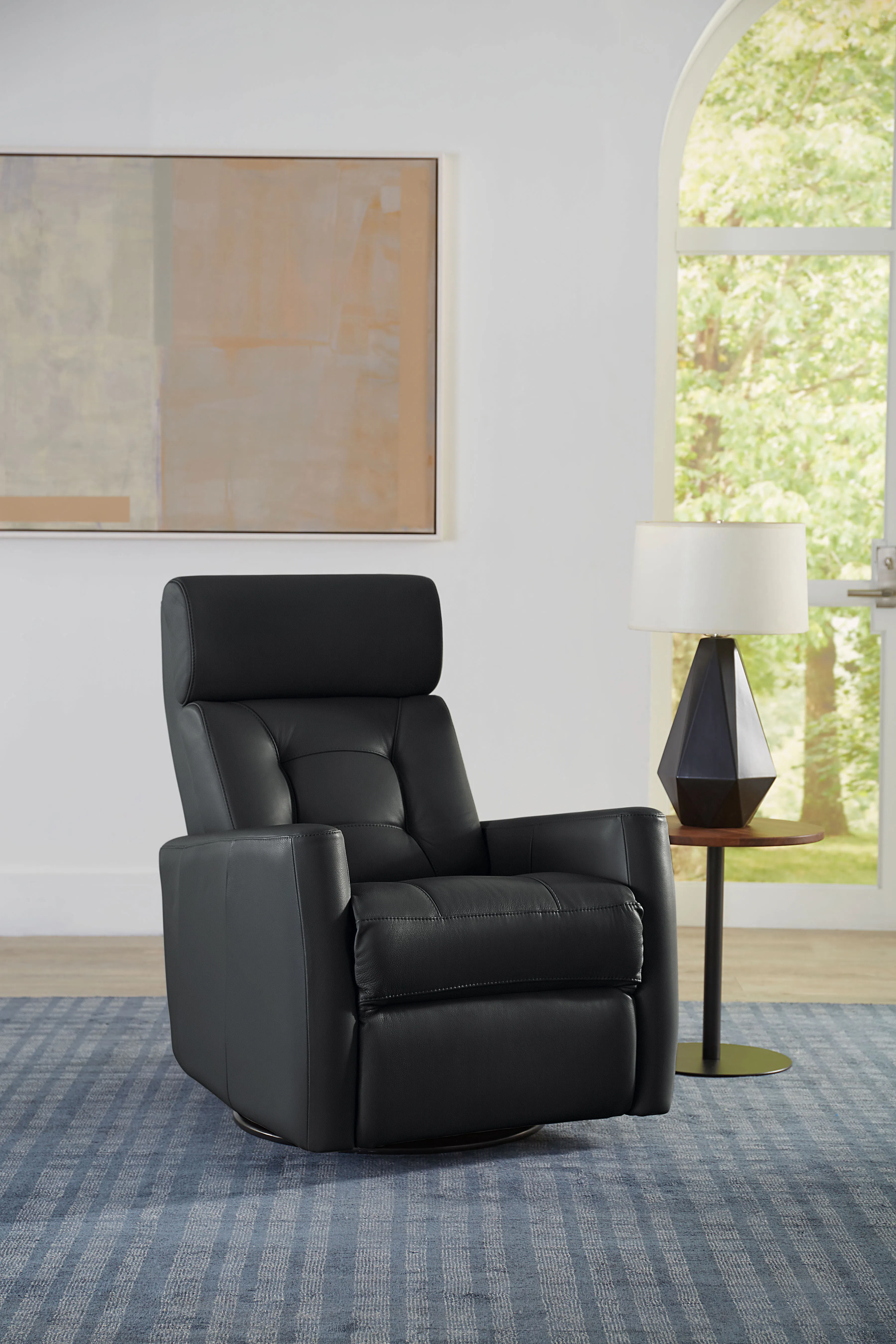 Baltic II Black Leather Swivel Glider Power w/Power Headrest (In Stock) 4 Baltic II Black Leather Swivel Glider Power w/Power Headrest (In Stock)