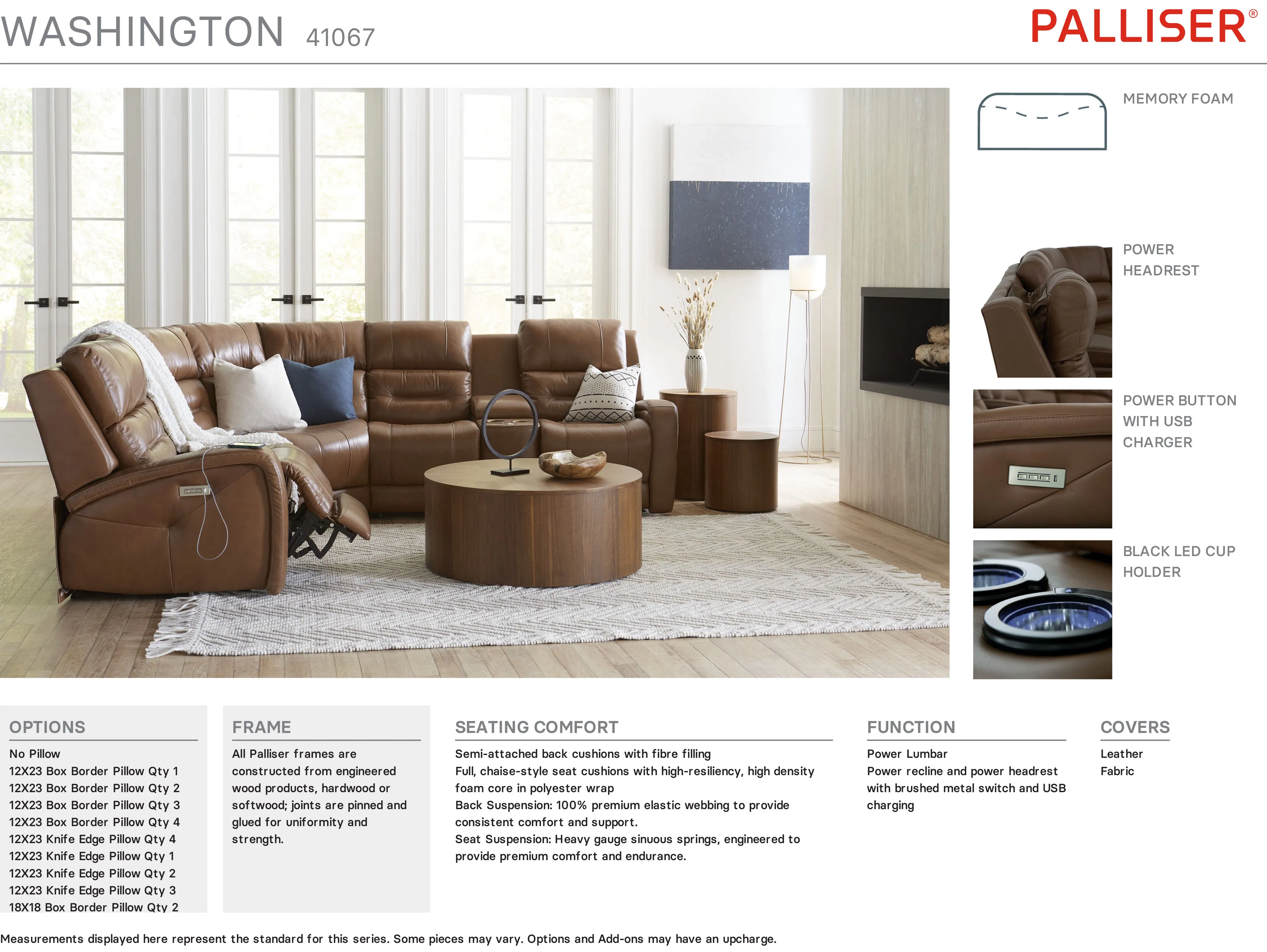 Washington 41067 Power Headrest Power Wallhugger Recliner (+200 colors) 21 Washington 41067 Power Headrest Power Wallhugger Recliner (+200 colors)